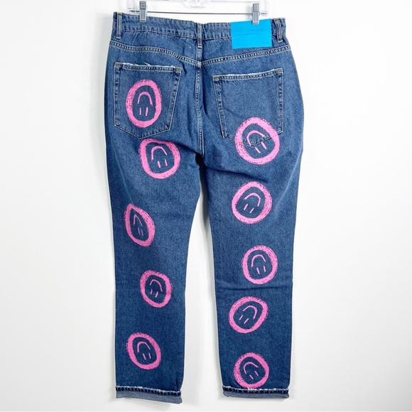 One Teaspoon Awesome Baggies High Waist Straight Leg Denim Jeans NWT Rosewood - Picture 5 of 9